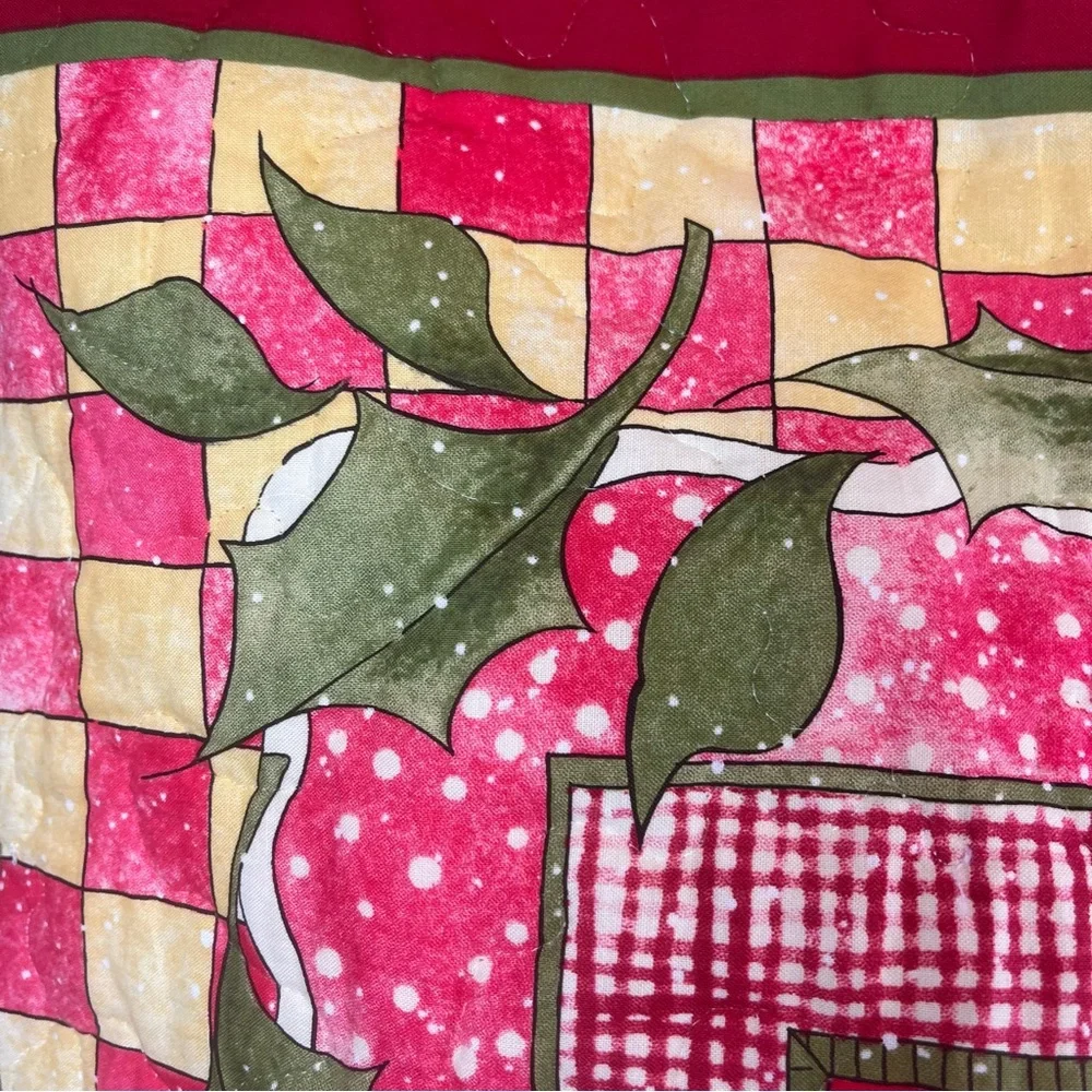 Handmade Quilt Christmas JOY Mice & Holly-small size